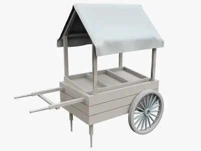 Market Stall Cotton Low-poly 3D model