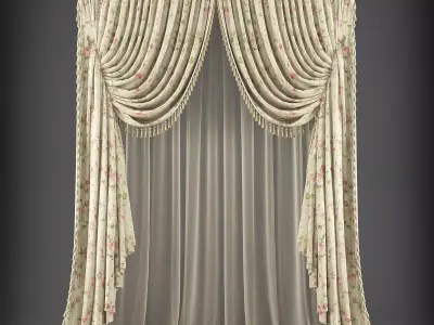 Curtain Low-poly 3D model 129