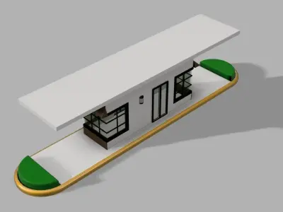 Modern Guard House Low-poly 3D model