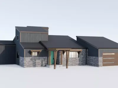 Modern Architectural Residential Home Exterior 3D model
