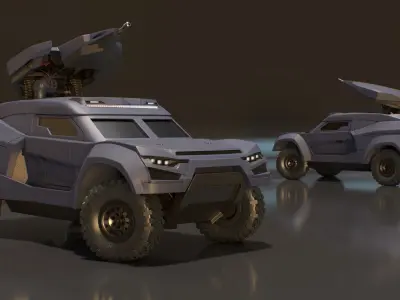  Armored Tactical Ground Interceptor Vehicle Rigged 