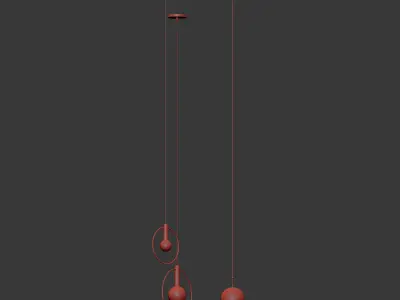 Four Hanging Light Set 07 3D model