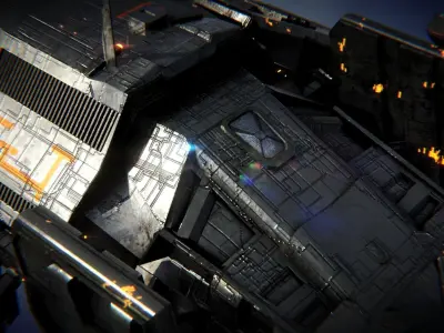 Battleship SpaceShip Release 3D model