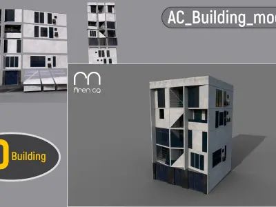AC Building modular UE Low-poly 3D model