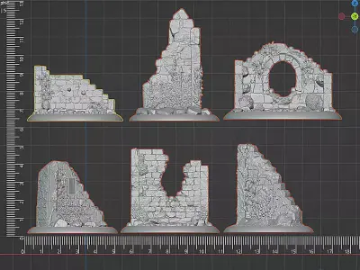Ancient Ivy Ruins Set - Fantasy Terrain for RPGs Pre-supported 3D print model