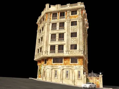 Model 3d Residential apartment facade with maximum details  3D model