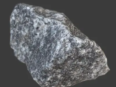 Gravel rock Low-poly 3D model