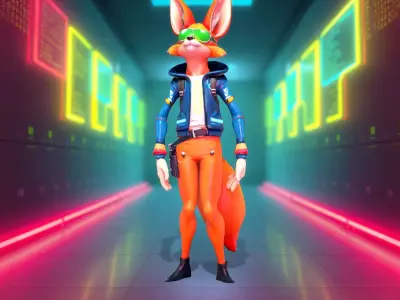 Futuristic Fox Hero model pack Low-poly 3D model