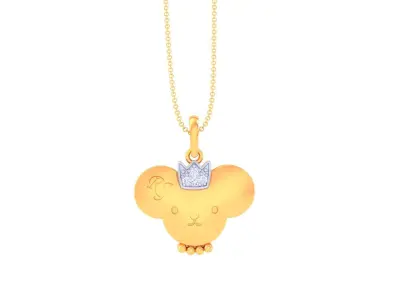 Kids Cartoon with Crown Pendants 3dm STL OBJ FBX Renders Details 3D print model