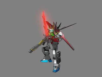 Attacker Gundam B 13 3D model