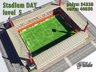 Stadium Level 5 Day Low-poly 3D model
