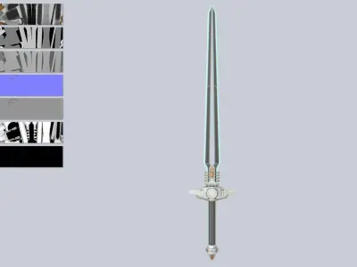 Scifi sword Low-poly 3D model