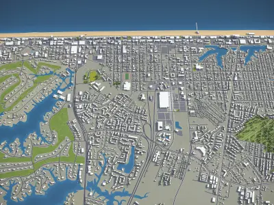 Virginia Beach  Low-poly 3D model