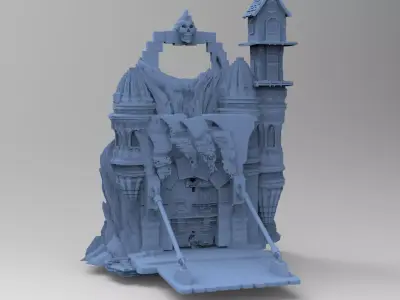 Great Wood gate tower  3D model