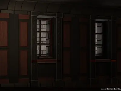 D Kit 00 Demon Castle Architecture Kit - Room Kit Low-poly 3D model