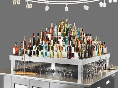 Cocktailbar03-ceiling lighting  Low-poly 3D model