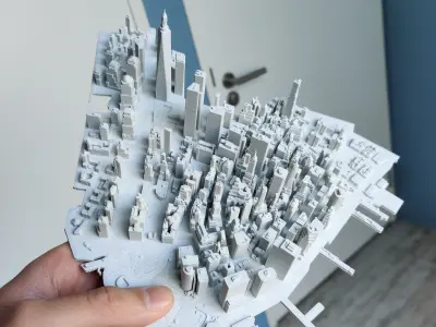 Lower Manhattan NYC 3D print part and Empire State Building 3D print model