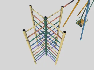 Old Climber with Swings Low-poly 3D model