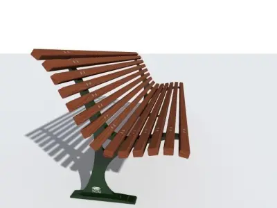 street bench Neri 3D model