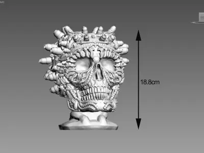 Robot Skull pen holder Cyborg pen holder 3D print model buy