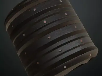 Dark Industrial Steel Container Straps PBR Seamless Texture