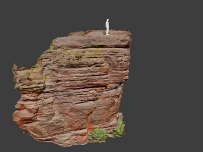PBR Rocks Stone Forest Cliff Big Drone scan 3D model