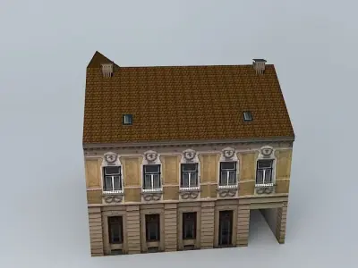 Old European house Low-poly 3D model