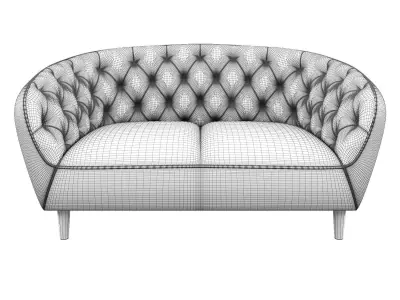 Ria Vic green 2 seater quilted sofa Actona 3D model