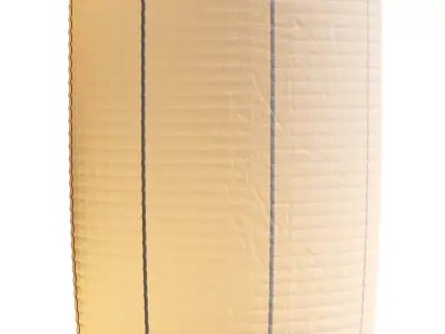 Silver-gray metal round base white paper floor lamp 3D model