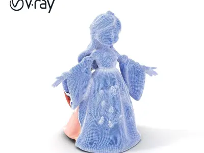 Princess Character Model Rigged and Animated Low-poly 3D model