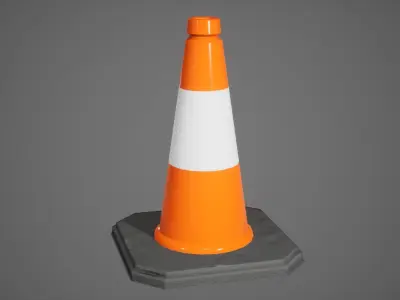 Traffic cone Low-poly 3D model 7