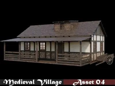 Medieval Village Collection 01 - 4K Textures Game Ready Low-poly 3D model