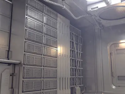 sci-fi shuttle server room 3D model