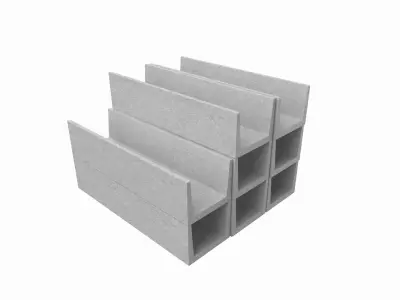 Concrete Trenches 3D model purchase