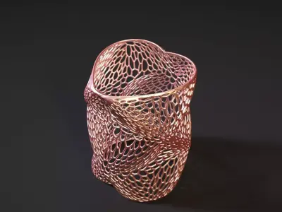 Vase heart Voronoi 3D print model