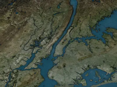 New York - Topography Terrain Low-poly 3D model