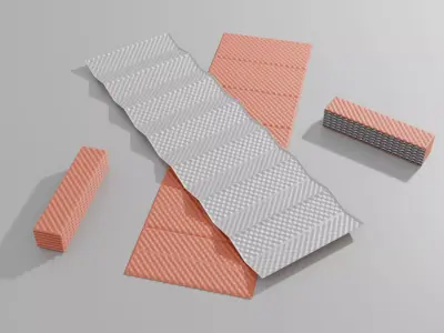 ultra light foldable camping mattress with aluminum backside 3D model