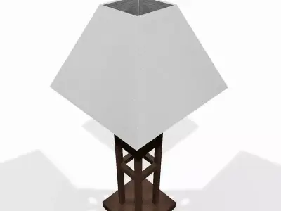 Wooden tabletop lamp 3D model