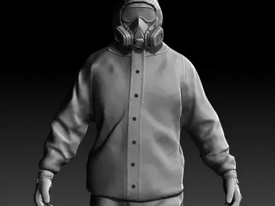Man in Chemical Protection Suit  3D model