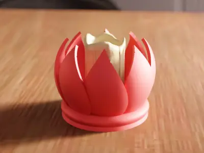 Flower Tea Light Holder V2 - 257 3D print model