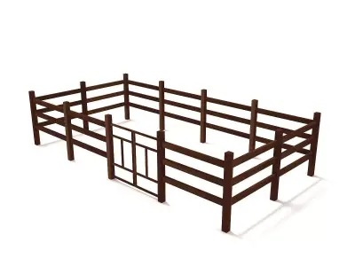 Fence Dark Wood 3D model