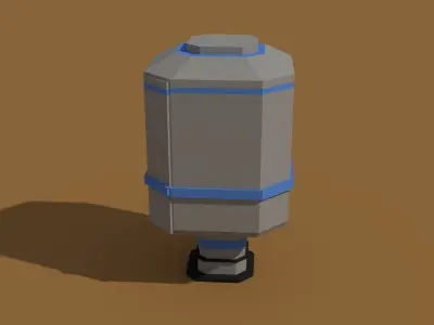 Low Poly Scifi Silo Low-poly 3D model