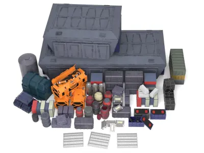 Imperial Crates and boxes Collection 1-6 scale Hottoys  3D Model Pack