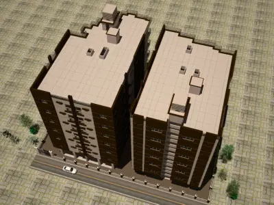 Residential Day View 3D model