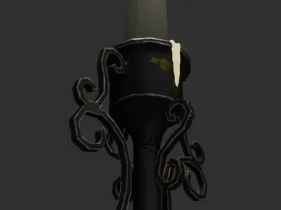 Stylized Candlestick PBR Game ready Low-poly 3D model