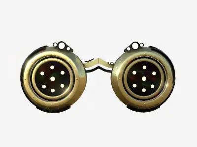 SciFi Glasses G06 Gold - Character Design Fashion Low-poly 3D model