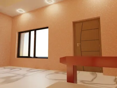 Simple Hall Interior 3D model