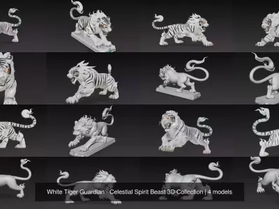 White Tiger Guardian - Celestial Spirit Beast 3D Collection 3D Model Pack