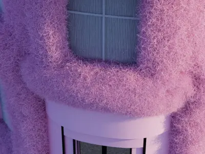 Cuty realistic fur house shop store or mall Low-poly 3D model