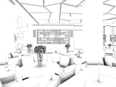 Business Restaurant - Coffee - Banquet  214 3D model